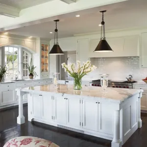 European Design Kitchens Island White Modern Shaker Modular Kitchen Cabinet Laminate Countertop Faucet Luxury European Style