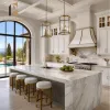 European Style Kitchen Cabinet White Oak Solid Wood Inset Door High End Townhouse Project Kitchen Cabinets