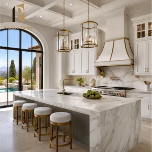 European Style Kitchen Cabinet White Oak Solid Wood Inset Door High End Townhouse Project Kitchen Cabinets