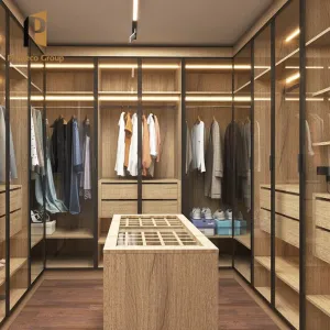 Fancy Classic Modern Luxury Wooden Bedroom Wardrobe Eco-friendly Villa Use