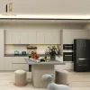 Flat Pack Eco-friendly Marble Laminate Resin Melamine Lacquer Full Modern Kitchen Cabinet with Drawer Basket