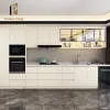 Flat Pack Modern Eco-Friendly Kitchen Cabinets with Solid Wood and Melamine Laminate Drawer Basket Included