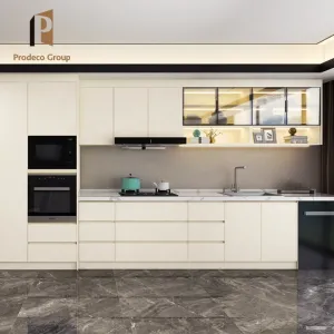 Flat Pack Modern Eco-Friendly Kitchen Cabinets with Solid Wood and Melamine Laminate Drawer Basket Included