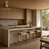 Frameless Kitchen Cabinet Modern Style Solid Wood Door Whole House Builder Project Kitchen Cabinets
