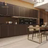 Full Kitchen Cabinet Set Black Melamine Luxury Modern Kitchen Cabinets