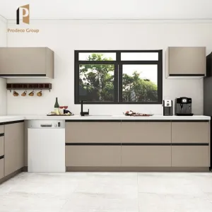 Full Modular Kitchen Cabinet Set 2 Pack Marble Laminate Drawer Basket Faucet-Luxury Modern Eco-friendly Kitchen Storage