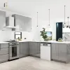 Gray Black Lacquer Modern Kitchen Cabinets Particleboard Construction Drawer Basket-Eco-friendly Modular Kitchen Furniture Stock
