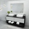Guangzhou Made Water Resistant Modern Melamine Framed Mirror Bathroom Imported Vanities for Hotels Villas Apartments