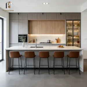 High End Lacquer White Kitchen Cabinet Set with Hinge Faucet Sink Luxury Glossy Finish Modern Custom Design