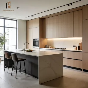High End Lacquered Wood Veneer Kitchen Cabinet Set Glossy Matte Finish White with Sink Faucet and Hinge