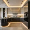 High End Rental Apartment Modern Waterproof PVC Kitchen Cabinet Set with Sink Included Luxury Finish Modular Design