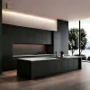 High End Villa Project Shaker Style Melamine Kitchen Cabinet Set Classic Panel Durable Surface Luxury Finish Kitchen Cabinets