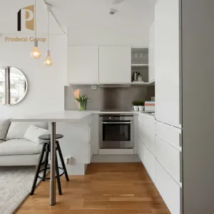 High Gloss White Kitchen Cabinet Modern Design Apartment Residential Building Developer Project Kitchen Cabinets