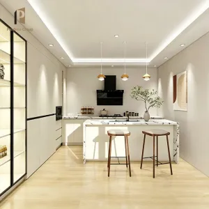 Custom Modular Wood White Kitchen Cabinets with Sink Faucet Hinge for Apartment Use