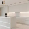 Wood Modular Kitchen Cabinets with Laminate Countertop and Faucet White Modern Design for Apartment