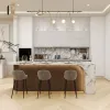 Home Custom Modular Wood Plywood Modern Small Luxury Apartment Kitchen Cabinets Hinge Artificial Marble Countertop Acrylic