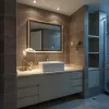 Hot Selling Ssquare Basin L Shaped Bathroom Wall Mounted Makeup Vanity