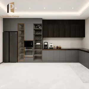 House Smart Melamine Kitchen Cabinet Luxury Custom Modern Kitchen Cabinets