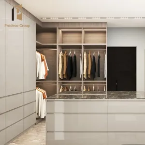 Italian Luxury Modern Wooden Bedroom Wardrobe Furniture for Villa Closet Designs