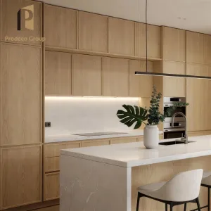 Kitchen Cabinet Custom Wood Waterproof Design Modern Style Full Set Home Kitchen Cupboard Kitchen Cabinets