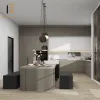 Luxury Custom Particleboard American Modern Kitchen Cabinets Marble Laminate Eco-friendly Drawer Basket Faucet for Home