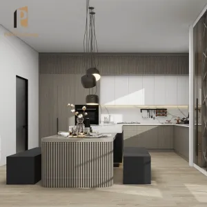 Luxury Custom Particleboard American Modern Kitchen Cabinets Marble Laminate Eco-friendly Drawer Basket Faucet for Home