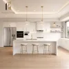 Luxury Kitchen Cabinet Set High Gloss White Finish Modern Style Townhouse Developer Project Kitchen Cabinets