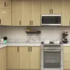Luxury Modern Melamine PVC Modular Kitchen Cabinets Hinge Drawer Basket Eco-friendly Marble Laminate Resin Countertop Faucet