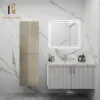 Luxury Wall Mount Floating Cabinet 23-25 Inch Hotel Use Stainless Steel MDF European Modern Design Bathroom Vanity