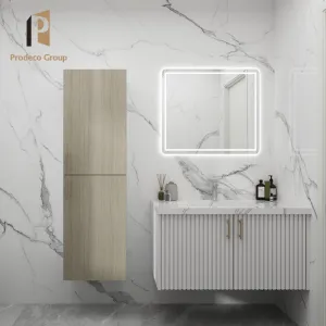 Luxury Wall Mount Floating Cabinet 23-25 Inch Hotel Use Stainless Steel MDF European Modern Design Bathroom Vanity