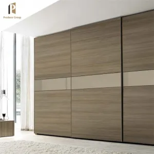 Manufacturer Direct Sale Modern Design High Gloss White Bedroom Wardrobe Sliding Doors MDF Hotel Villa Use Customizable Design