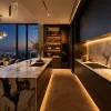 Melamine Board Kitchen Cabinet Modern Grey Color Townhouse Villa Developer Project Kitchen Cabinets