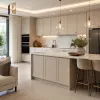 Melamine Board Kitchen Cabinet Modern White Finish Whole House Villa Builder Project Kitchen Cabinets
