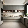 Melamine Faced Modern Kitchen Cabinet Water Resistant Material Villa Custom Project Kitchen Cabinets