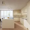 Modern Classic Modular Kitchen Cabinet White Melamine Wood Acrylic Countertop Apartment Faucet Hinge