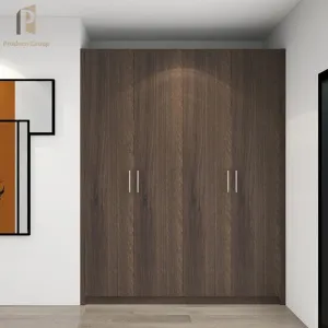 Modern Design High Gloss White MDF Bedroom Wardrobe Set for Apartment and Hotel Use