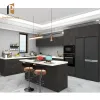 Modern Design Modular Kitchen Cabinet with Marble Laminate Resin Countertops Faucet Accessories Eco-friendly Waterproof