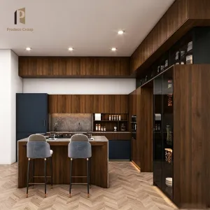 Modern Design Used Modular Kitchen Cabinets with Acrylic Finish Eco-friendly Waterproof Features Sink and Hinge Accessories