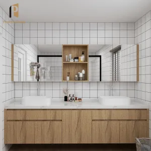 Modern Luxury Bathroom Vanity Double Sink Design Wood Bathroom Vanity Cabinets