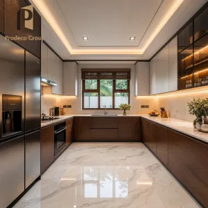 Modern Melamine Kitchen Cabinet Light Natural Color Apartment Builder Project Kitchen Cabinets