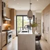 Modern Melamine Kitchen Cabinet Waterproof Material Whole House Villa Builder Project Kitchen Cabinets