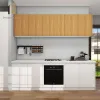 Modern Melamine Particleboard Kitchen Cabinets with Resin Countertop and Drawer Basket Small Size