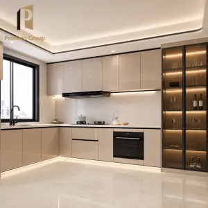 Modern Modular Kitchen Cabinet Set L Shape Design Whole House Builder Development Project Kitchen Cabinets