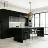 Modern Modular Waterproof Plywood Kitchen Cabinet Set for Apartment with Sink White Durable Construction