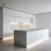 Modern White Modular Kitchen Cabinets Full Set with Sink Faucet Hinge Drawer Basket Eco-friendly Design Apartment Acrylic