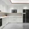Modular Modern High Gloss Marble Laminate L Shape Shaker Kitchen Cabinets with Drawer Basket