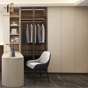 Modular Modern L-Shaped Bedroom Wardrobe with Eco-friendly MDF Customizable Size for Villa Home Furniture