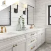 Multifunctional Blue Modern Mirrored Vanity Unit Gold Bathroom Sink Melamine Finish Solid Wood Construction Apartment Villa