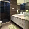 Multifunctional European Style Vanity Counter Wash Basin Wooden Modern Pvc Bathroom Cabinet