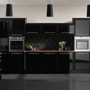 Multifunctional Modular MFC Kitchen Set with Sink Faucet Hinge Laminate Modern Apartment Kitchen Cabinets